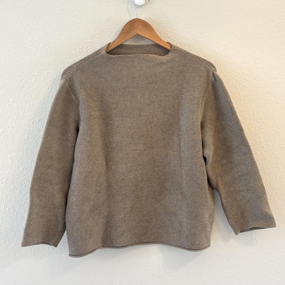 Peruvian‎ Connection Pima Cotton Sweater Womens XL Beige Boat Neck Minimalist